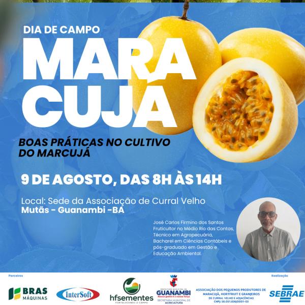 Secretaria de Agricultura promoverá Dia de Campo do Maracujá no próximo sábado (9).