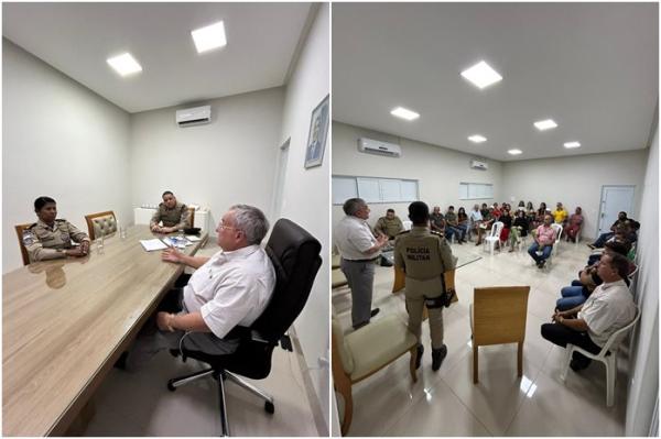 Reunião em Candiba debate ações para reforçar a segurança pública.