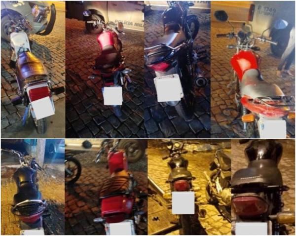 Operação da PM em Candiba apreende oito motos e põe fim a desordem.