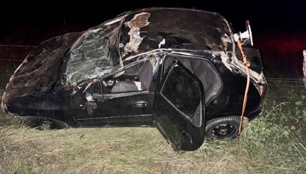 Capotamento na BA-612 deixa jovem com ferimentos leves em Guanambi.