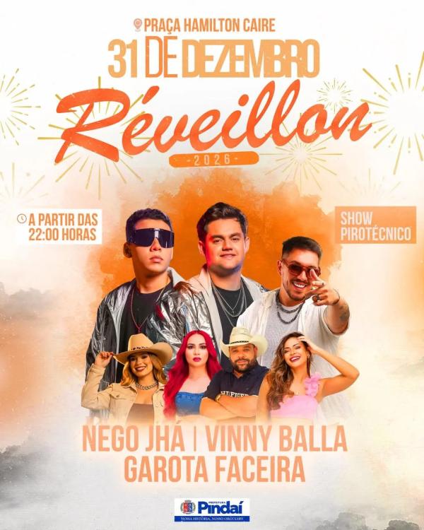 Pindaí prepara grande festa na Praça Hamilton Caires para celebrar a chegada de 2026.