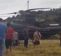 Helicóptero faz pousos preventivos em áreas rurais de Guanambi e Malhada devido ao mau tempo.
