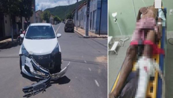 Colisão no centro de Palmas de Monte Alto deixa motociclista idos ferido.