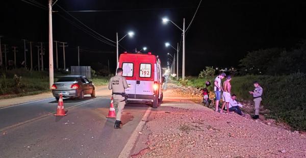 Acidente entre motocicletas deixa dois feridos na BR-030 em Palmas de Monte Alto.