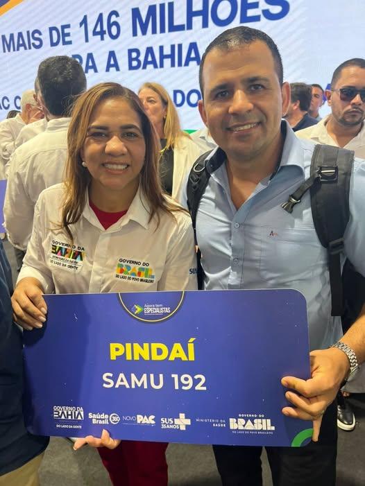 Pindaí é contemplado com ambulância 0 km para reforço do SAMU.