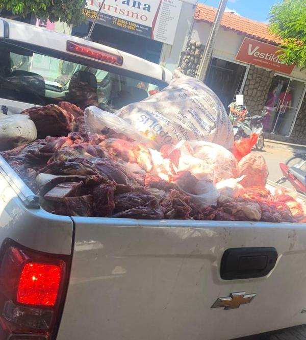 Fiscalização apreende mais de uma tonelada de carne irregular no sudoeste da Bahia.