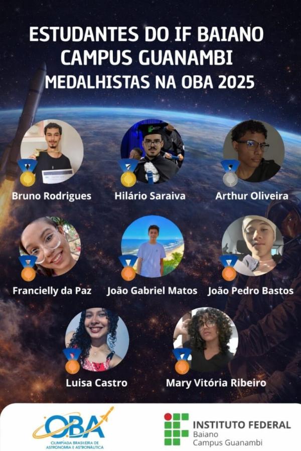Guanambi: alunos do IF Baiano conquistam medalhas na Olimpíada Brasileira de Astronomia.