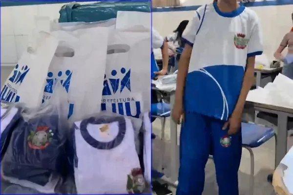 Prefeitura de Iuiu entrega uniformes escolares para alunos da rede municipal.