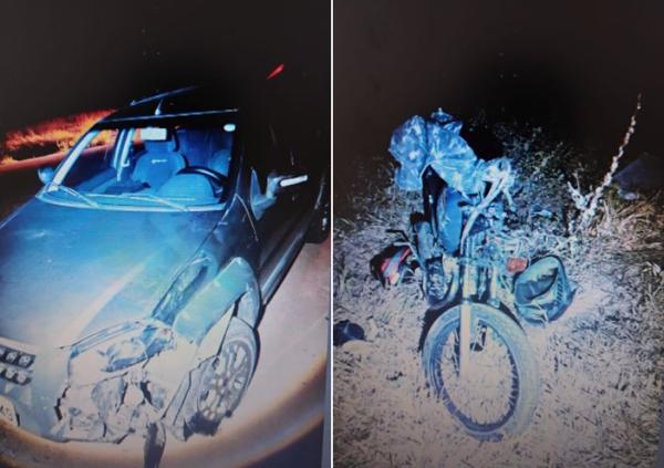 Colisão entre moto e carro deixa dois menores feridos em Guanambi.