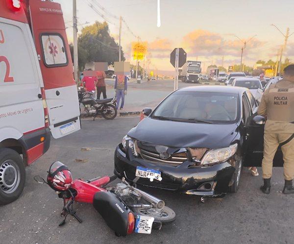 Colisão na Avenida do Trabalho deixa um ferido em Guanambi.