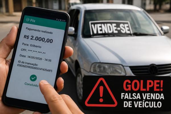 Homem perde R$ 2 mil após cair em golpe de falsa venda de veículo em Iuiu.