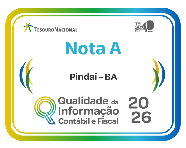 Pindaí conquista Nota A em ranking nacional de qualidade contábil e fiscal.