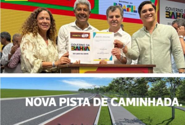 Prefeito de Sebastião Laranjeiras garante recursos para construção de pista de caminhada em agenda com governador.