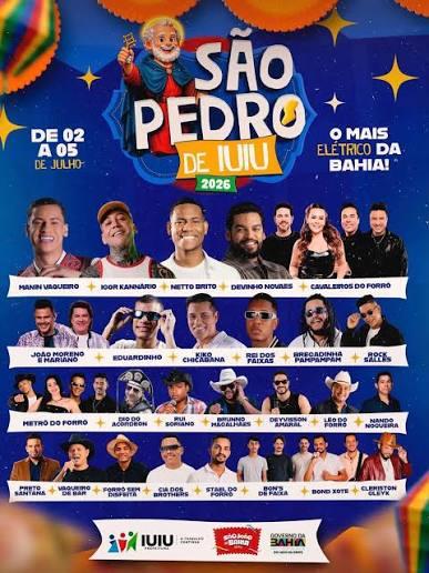 São Pedro de Iuiu tem início nesta quinta-feira (1º) com cinco dias de festa e grandes atrações.
