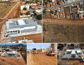 PMG inicia obras para asfaltamento da avenida de acesso aos bairros Belo Horizonte e Sossego; UBS e praça entra na fase final.