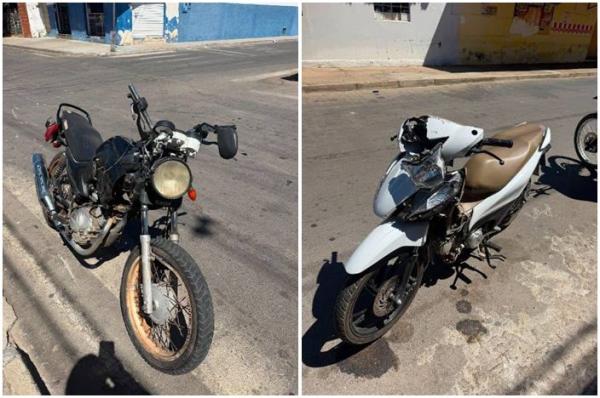 Homem e adolescente ficam feridos após acidente entre duas motos em Guanambi.
