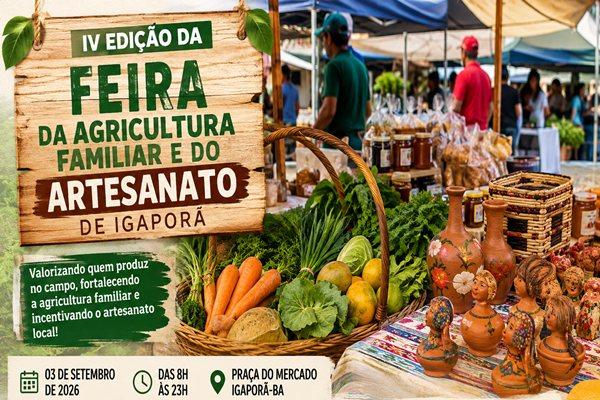 Igaporã promove feira para destacar agricultura familiar e artesanato local.