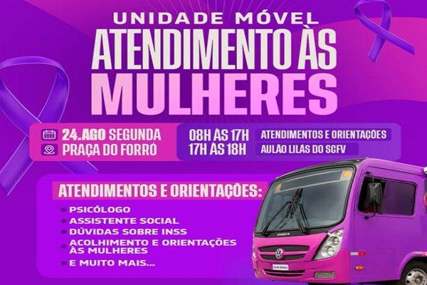 Igaporã recebe Unidade Móvel com serviços e orientações para mulheres na próxima segunda-feira.