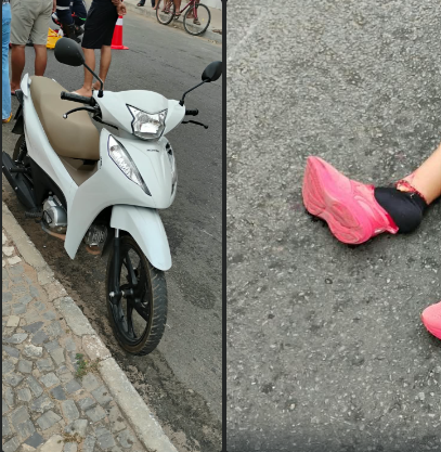 Motociclista sofre fratura exposta após queda durante acidente em Guanambi.