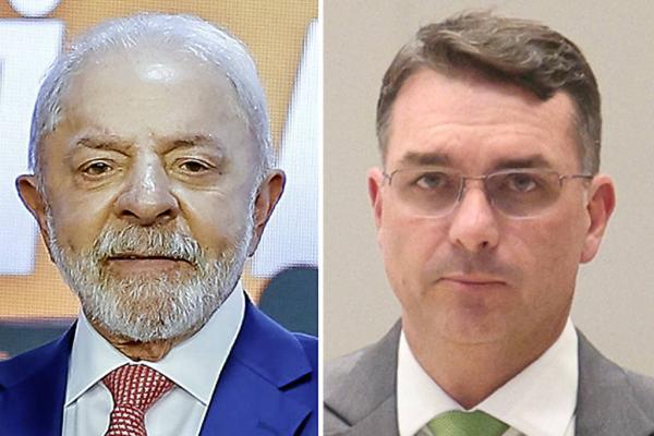 Pesquisa aponta Lula e Flávio Bolsonaro empatados em 43% no 2º turno.