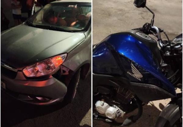 Motociclista fica ferido em colisão com carro em Guanambi; motorista estava com CNH vencida.